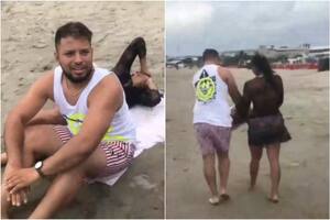 Descubrió a su esposo con la secretaria en la playa