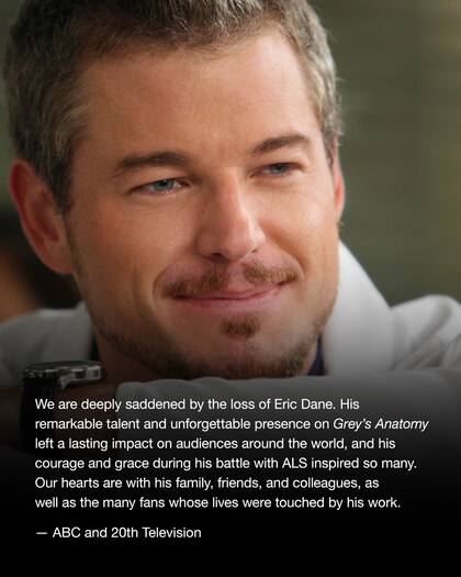 Desde ABC y 20th Television despidieron a Eric Dane (Foto: Instagram @greysabc)