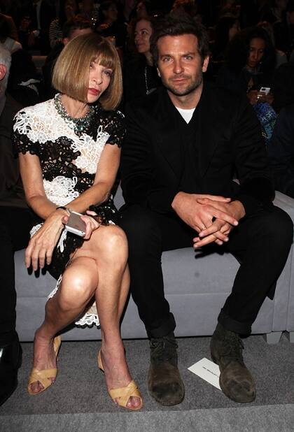 Desde el front row, el actor disfrutó del desfile junto a Anna Wintour