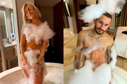 Desde el mismísimo jacuzzi, Roitman y Montaner (h) compartieron imágenes de una noche íntima