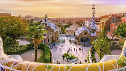 Desde el Park Guell de Gaudí se puede ver Barcelona