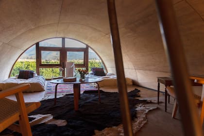 Desde el segundo dormitorio, se ve el jardín frontal de la casa y el campo de naranjos.