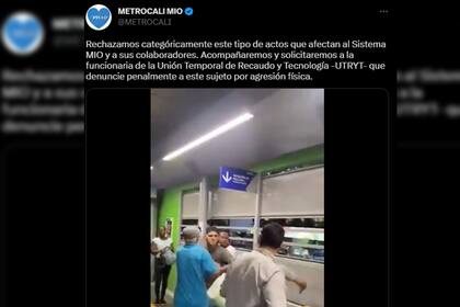 Desde la empresa de transportes, relataron le hecho (Captura Twitter)