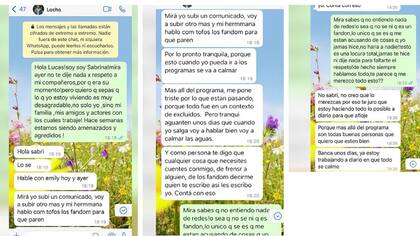 Desde LAM (América tv) revelaron los chats entre Sabrina Carballo y Locho Loccisano