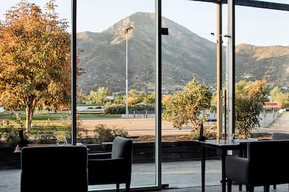 Desde su salón se puede ver el cerro Manquehue