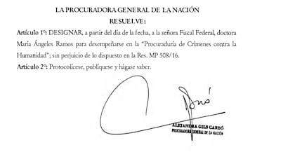 Designación de María Ángeles Ramos