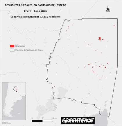 Desmontes ilegales durante el primer semestre de 2025, según un análisis de Greenpeace