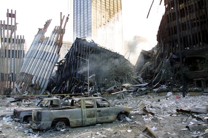 Desolación donde una vez estuvo el World Trade Center