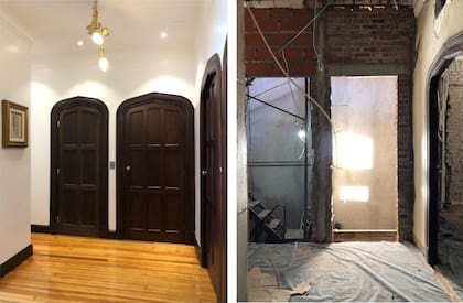 "Desplazamos el acceso a la escalera de servicio, disminuimos la superficie de un cuarto y, luego de sondear la estructura, perforamos losas y le dimos lugar al nuevo ascensor, que no arruina la estética de la casa”.