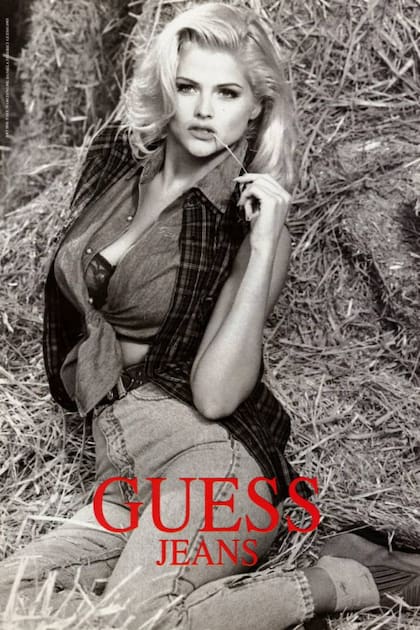 Después de deslumbrar en la portada de Playboy, Anna Nicole Smith fue contratada para ser la cara de la marca Guess
