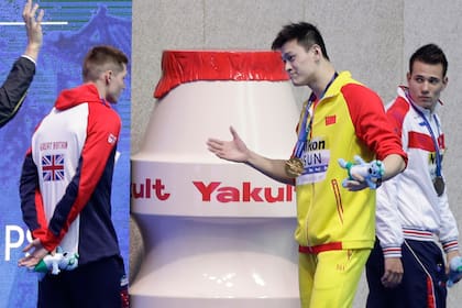 Después de la premiación de los 200 metros libres en el Mundial de Natación de Gwanju, el chino Sun Yang encara al británico Scott y le dice: "Sos un perdedor. Yo gané".