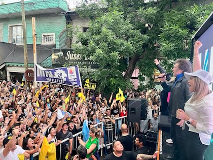 Después de las escaramuzas, Milei hizo su acto en Ezeiza