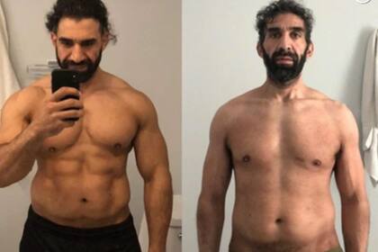 Después de más de un mes de internación, el atleta que pesaba 97 kilos perdió 30 además de su estilizada musculatura