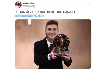 Después de su increíble partido, Álvarez fue tendencia en Twitter y las redes sociales estallaron con el pedido del Balón de Oro