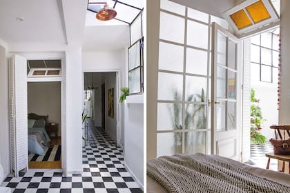 DESPUÉS: El cuarto está separado del estar y tiene una única entrada. La abertura de hierro con vidrios traslúcidos (negra del lado de la galería y blanca en el interior, como todas las carpinterías ahora) trae luz natural, pero bloquea la vista desde afuera.