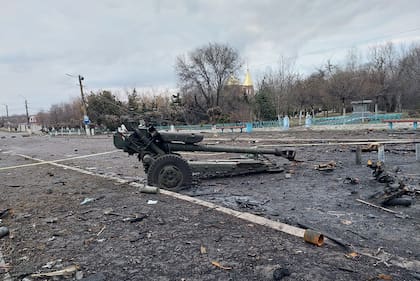 Destrucción del armamento ruso en Bashtanka