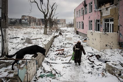 Destrucción en Vuhledar, en el este de Ucrania. (Tyler Hicks/The New York Times)
