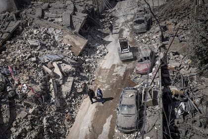 Destrucción tras un ataque israelí en el Líbano