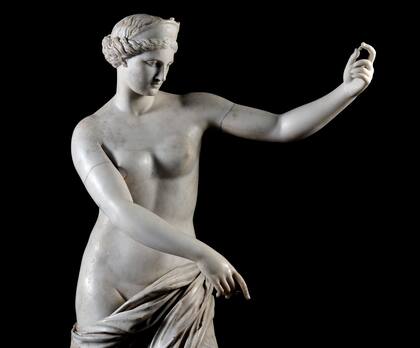Detalle de "Afrodita de Capua" (117 al 138 d. C.), exhibida en el Museo Nacional de Bellas Artes años atrás