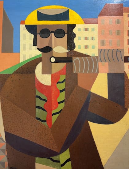 Detalle de "El flautista ciego" (1919-20), una pintura de Emilio Pettoruti ofrecida por la uruguaya Sur