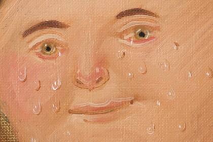 Detalle de "El viudo" (1968), de Fernando Botero, obra que pertenece a la colección de el Malba y puede observarse en detalle en la plataforma que el museo tiene en Google Arts & Culture