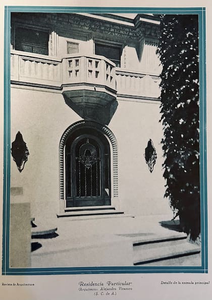Detalle de la Casa Virasoro, publicado en enero de 1930 por la Revista de Arquitectura