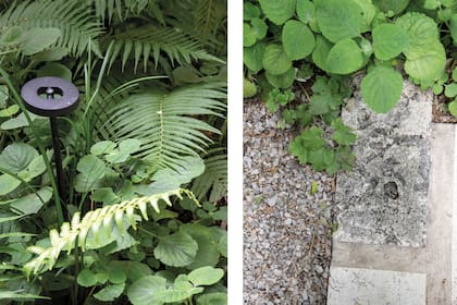 Detalle de la iluminación, de Pablo Pizarro. La superficie de la terraza es de binder dolomita.