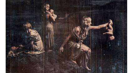 Detalle de la instalación El verdadero jardín nunca es verde, exhibida en la galería Barro