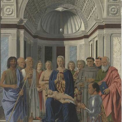 Detalle de la Sacra Conversación, de Piero della Francesca, contemporáneo de Da Vinci.