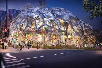 Detalle de las esferas de las nuevas oficinas de Amazon.com