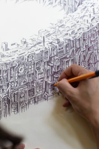 Detalle de uno de los dibujos