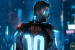 Detalle del dibujo de @bosslogic que con @ethernity, plataforma de NFT, lanzan las piezas digitales de Messi