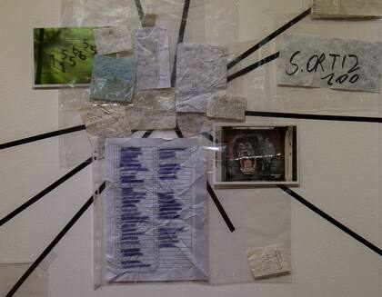 Detalle del mapa realizado por Macchi en base a los hallazgos realizados cerca de su taller