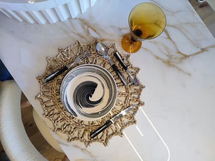 Detalle del mármol 'Fantasy White'.