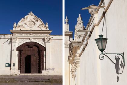 Detalle del portón labrado del Convento de San Bernardo, a dos cuadras de Villa Vicuña. 