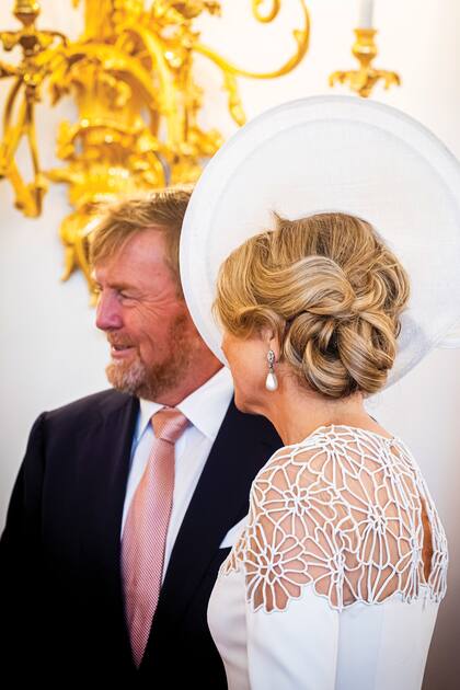 Detalle del recogido con el que completó su look.