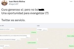 Es cura, quisieron estafarlo por WhatsApp y le dio al ladrón una lección que le durará para siempre