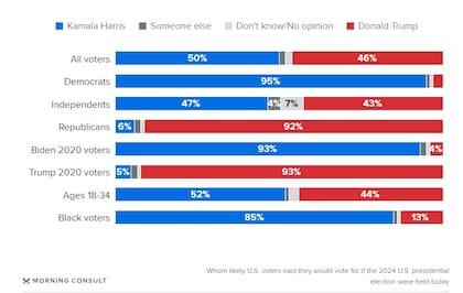 Determinadas encuestas registran una ventaja de Harris de cara a los comicios del 5 de noviembre