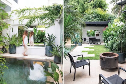 Detrás de la pérgola, el follaje del vecino del fondo gana experiencia visual que suma profundidad.