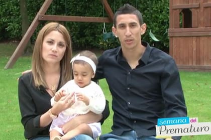 Di María, Jorgelina y Mía, juntos en una campaña de Unifec