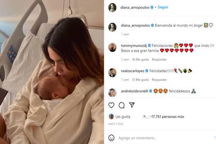Diana mostró a su bebé por primera vez (Foto Instagram @diana_arnopoulos)