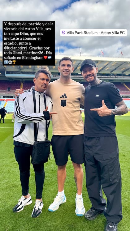 Dibu Martínez posó con Marcelo Tinelli y El Tirri