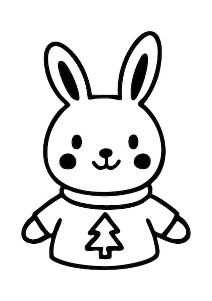 Dibujo con temática navideña para colorear con los niños