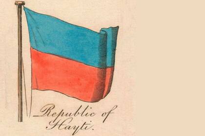 Dibujo de la bandera de 1838, cuando ya el país estaba irremediablemente endeudado