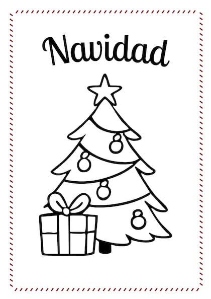 Dibujo de Navidad para colorear con los niños