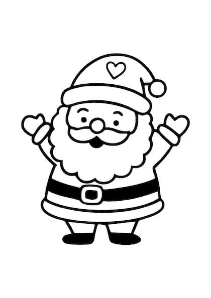 Dibujo de Papá Noel para colorear con los niños