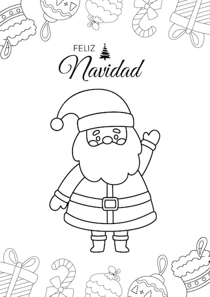 Dibujo de Papá Noel para colorear con los niños