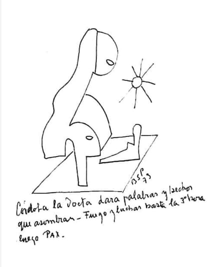 Dibujo de Parravicini realizado en 1973