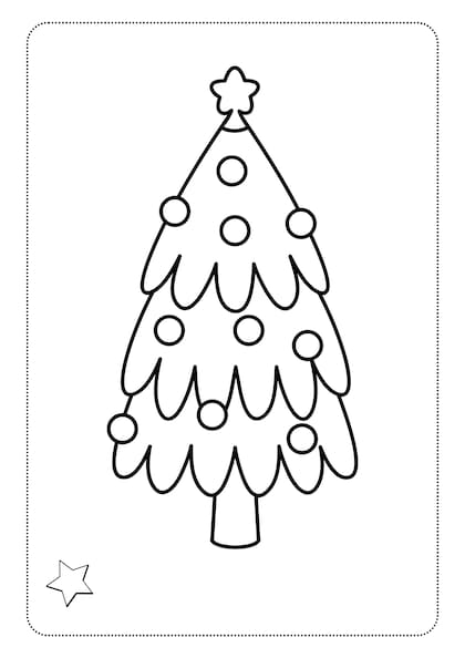 Dibujo de un árbol de Navidad para colorear con los niños