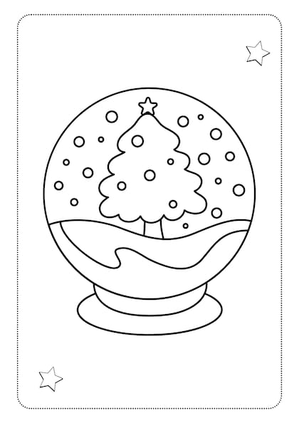 Dibujo de un globo de nieve para colorear con los niños